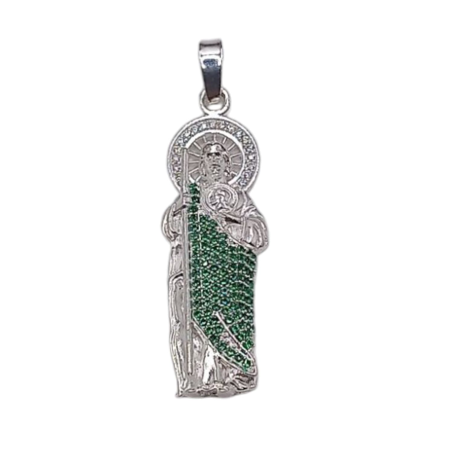 DIJE SAN JUDAS T, CON CZ, 4.5 CM, PLATA .925