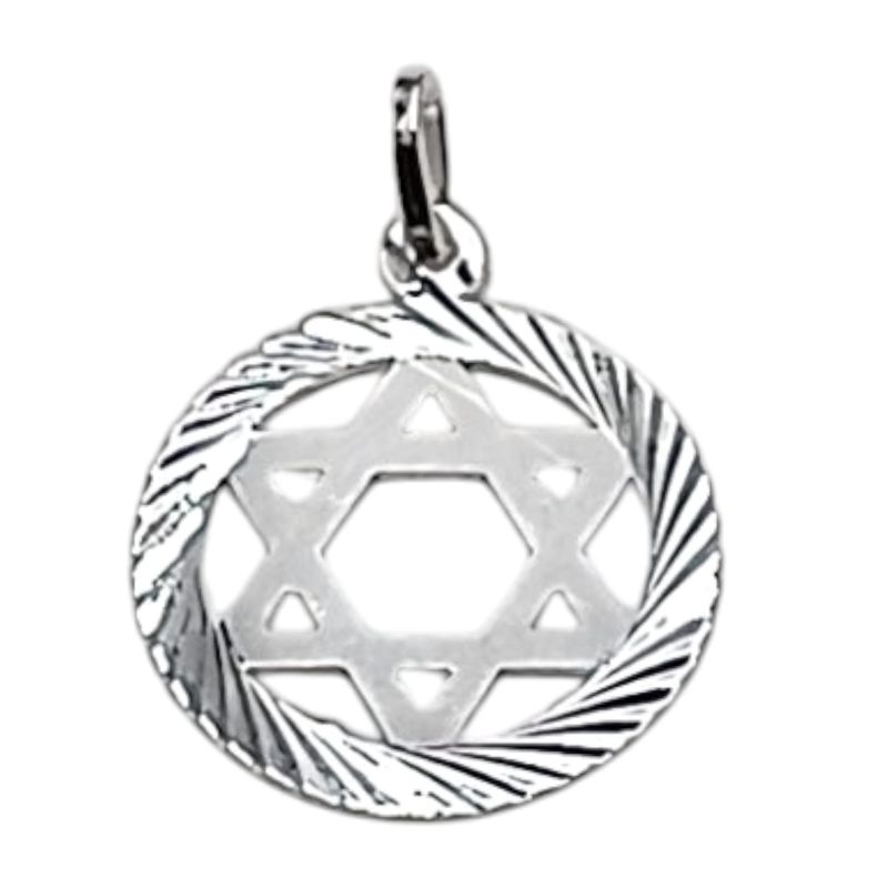 DIJE ESTRELLA DE DAVID, 2.5 CM, PLATA .925