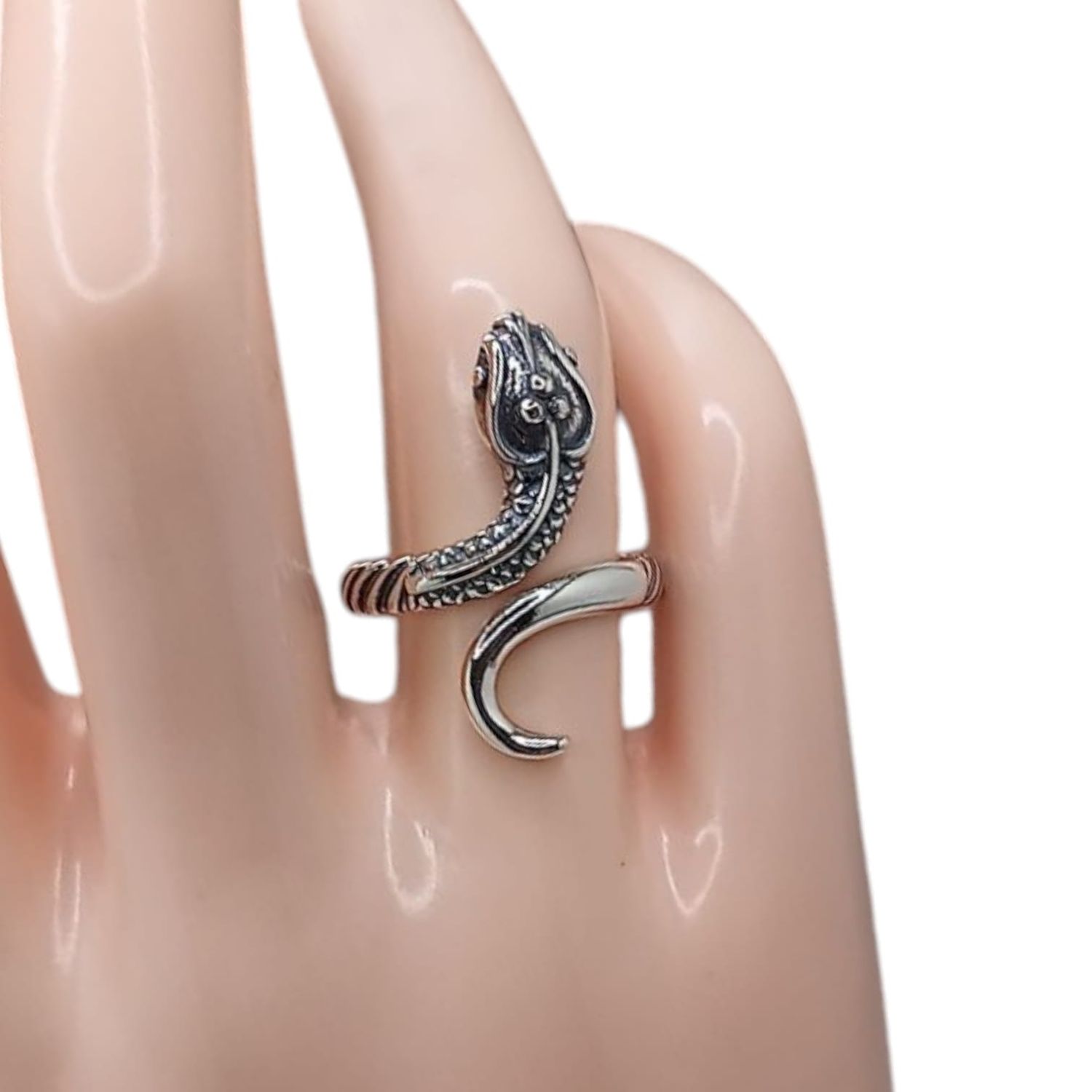 ANILLO VIBORA CASCABEL, VARIAS MEDIDAS, PLATA .925