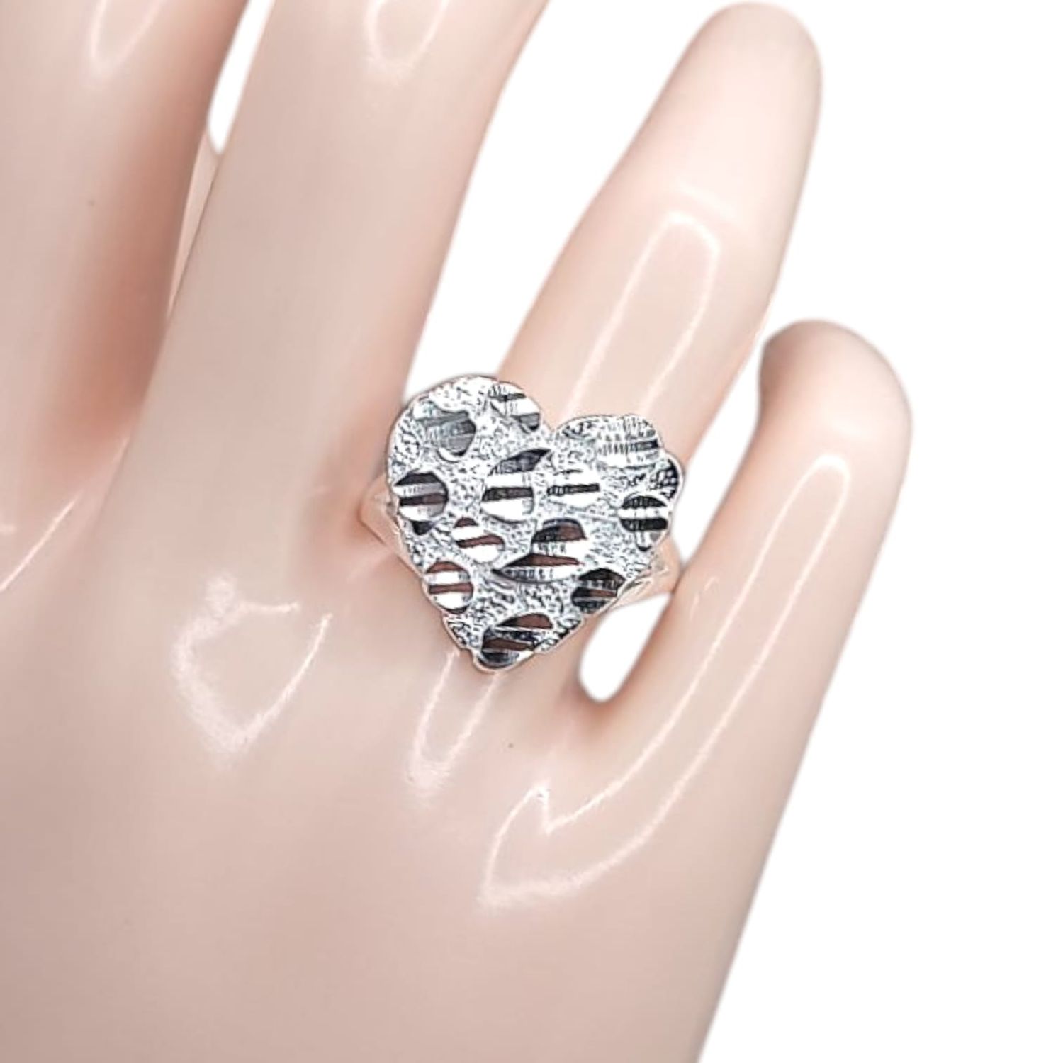 ANILLO CORAZON BARROCO GDE, VARIAS MEDIDAS, PLATA .925