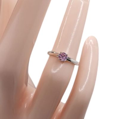 ANILLO NIÑA CZ ROSA, PLATA .925