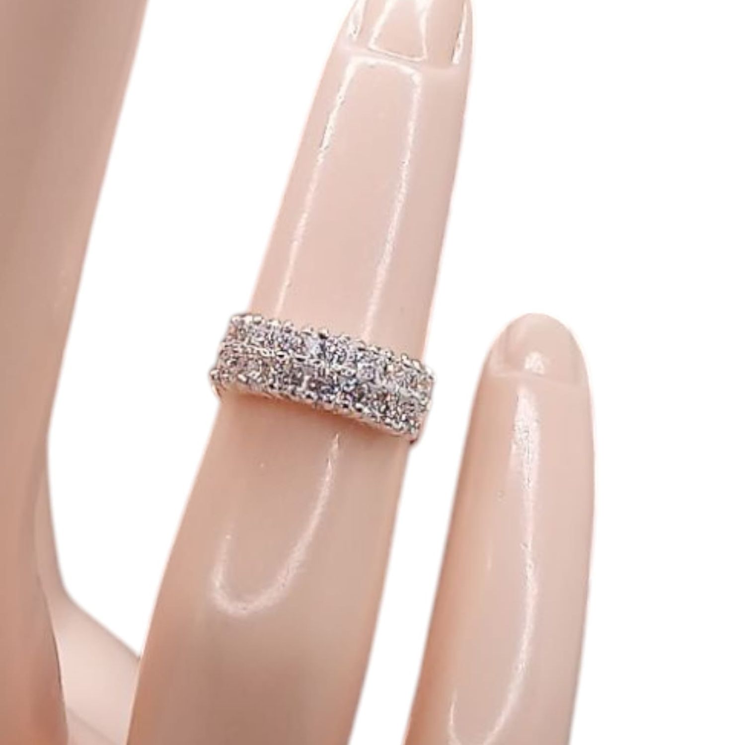 Anillo niña doble churumbela cz blanca PLATA .925