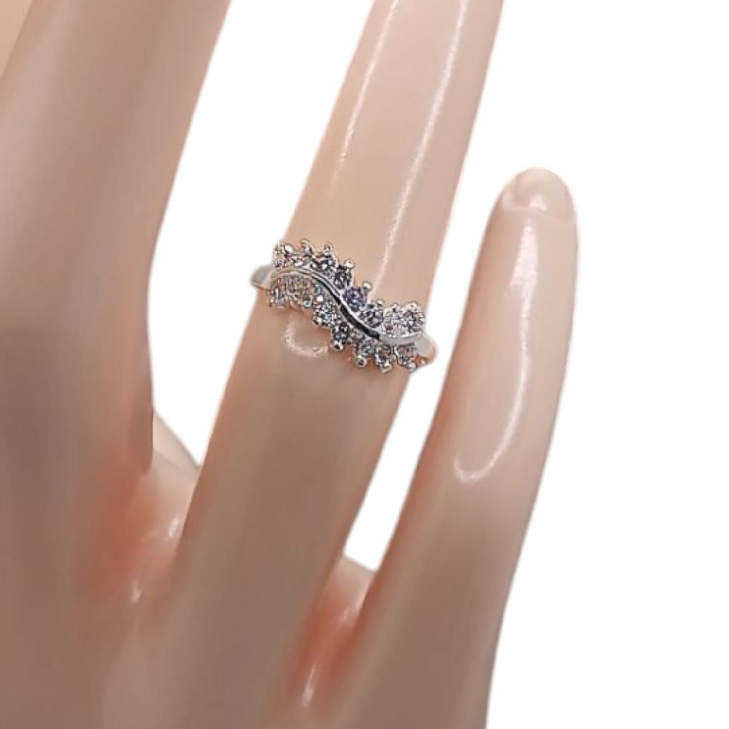 Anillo para niña cz blanca PLATA .925