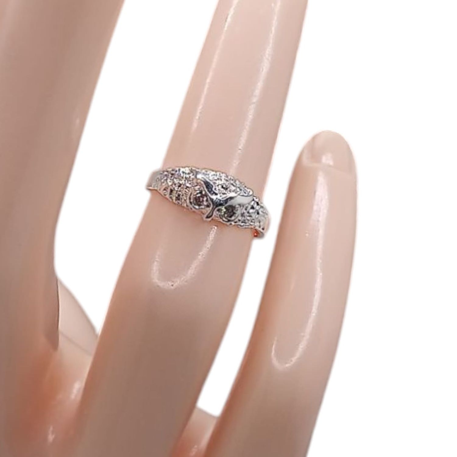 ANILLO TECOLOTE CON CZ PLATA .925