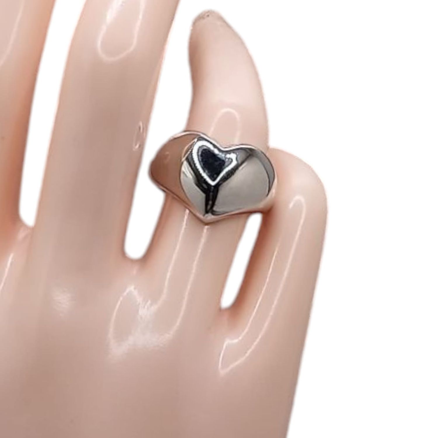 ANILLO CORAZON AJUSTABLE, 3 7, PLATA .925