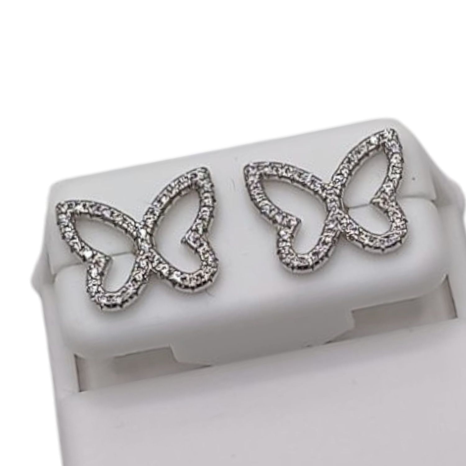 ARETE MARIPOSA CON MINI CZ, BROCHE MARIPOSA, PLATA .925