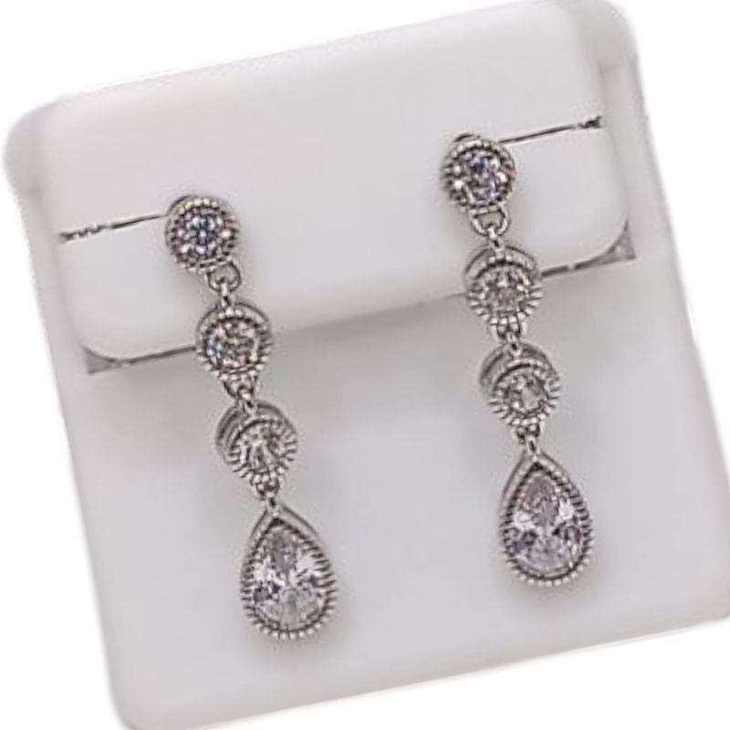ARETE LARGO PRINCESA, 2.5 CM, PLATA .925