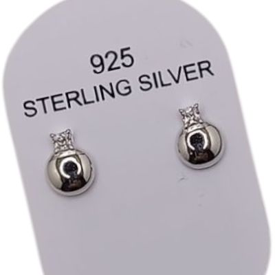 BROQUEL ESFERA, BROCHE MARIPOSA, PLATA .925
