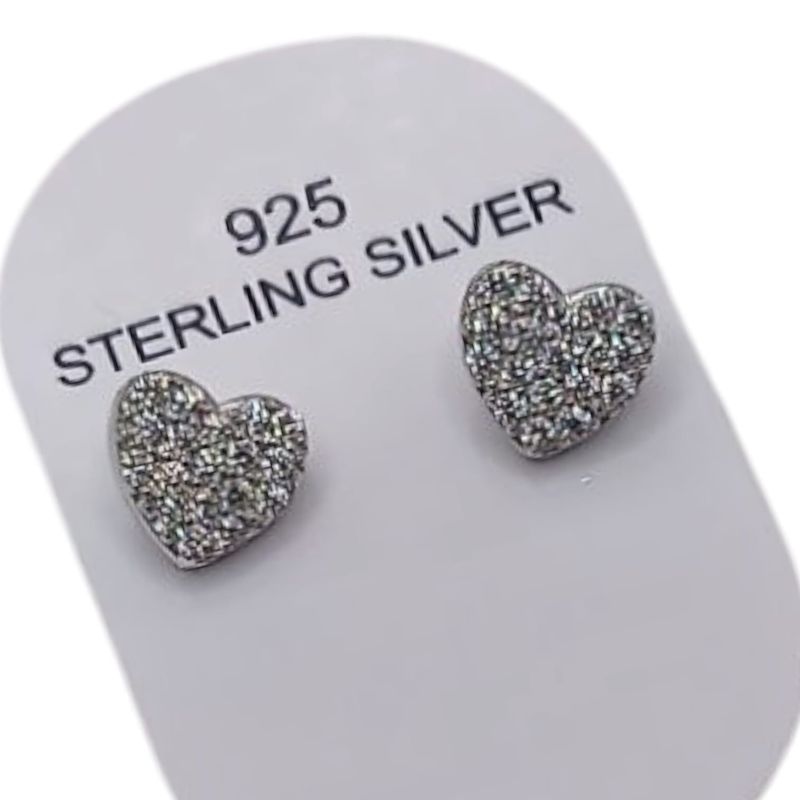 ARETE CORAZON CON MINI CZ, BROCHE MARIPOSA, PLATA .925