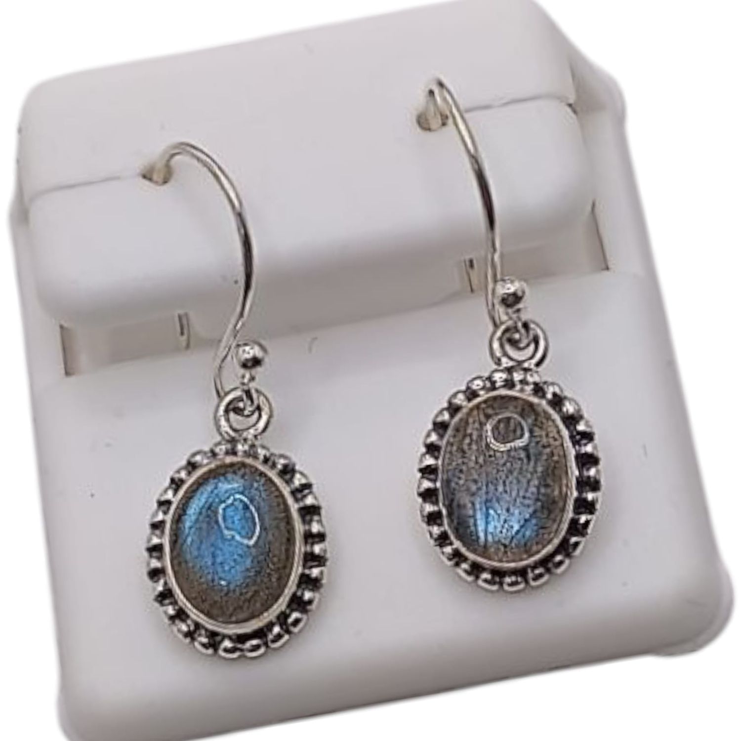 ARETE COLGANTE TRANSP, 3 CM LARGO PLATA .925