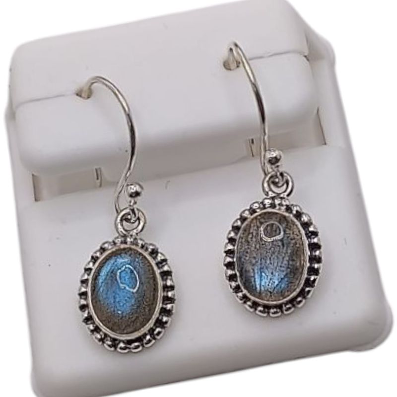 ARETE COLGANTE TRANSP, 3 CM LARGO PLATA .925