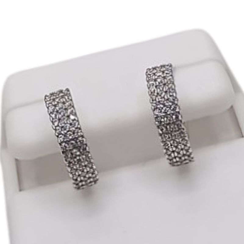 HUGGUI 1.3 CM 2 FILAS DE MINI CZ, PLATA .925