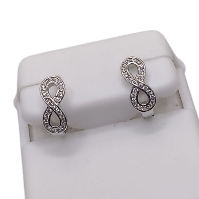 ARETE 1.2 CM INFINITO CON CZ, PLATA .925