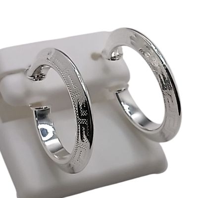 ARRACADA FANCY CON GRECAS 3 CM, PLATA .925