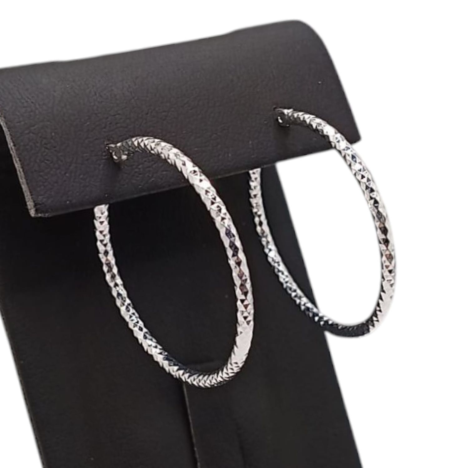 ARRACADA DIAMANTADA 5 CM, PLATA .925