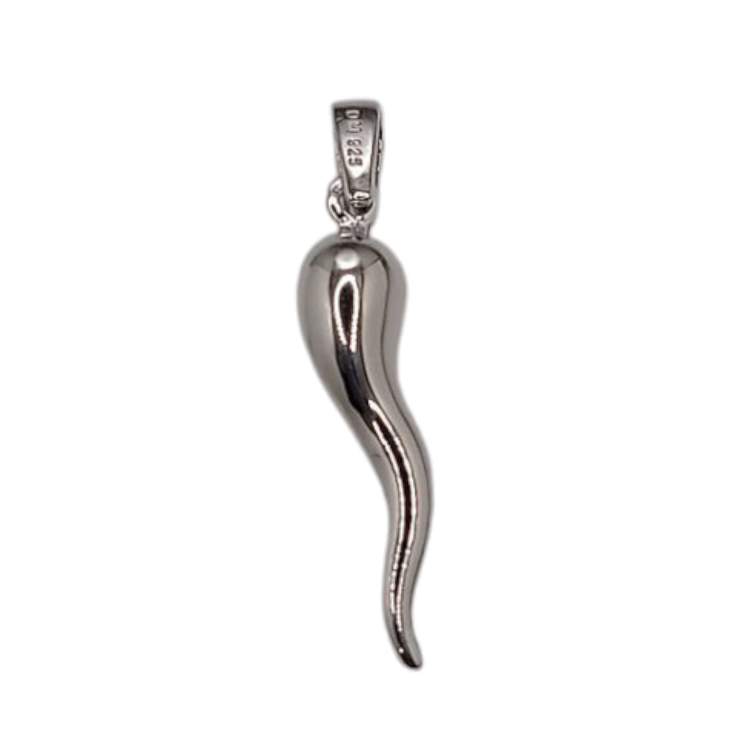DIJE CUERNO ABUNDANCIA 3.5 CM, PLATA .925