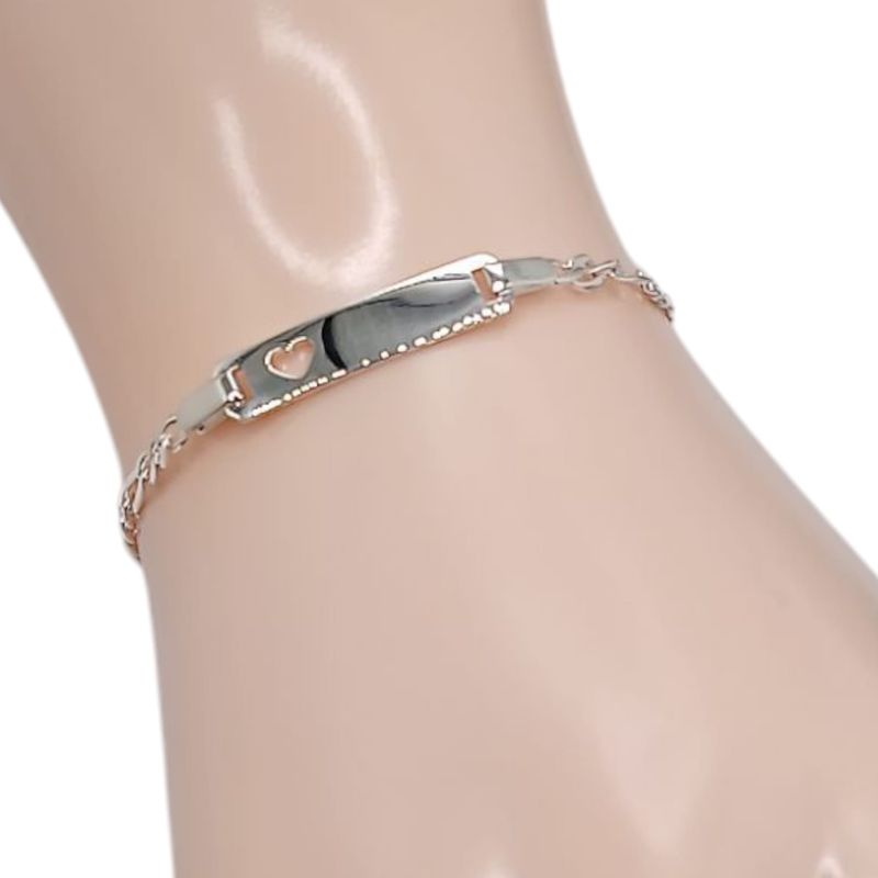 PULSERA  FIGARO 5.5&quot; CON PLACA, PLATA .925