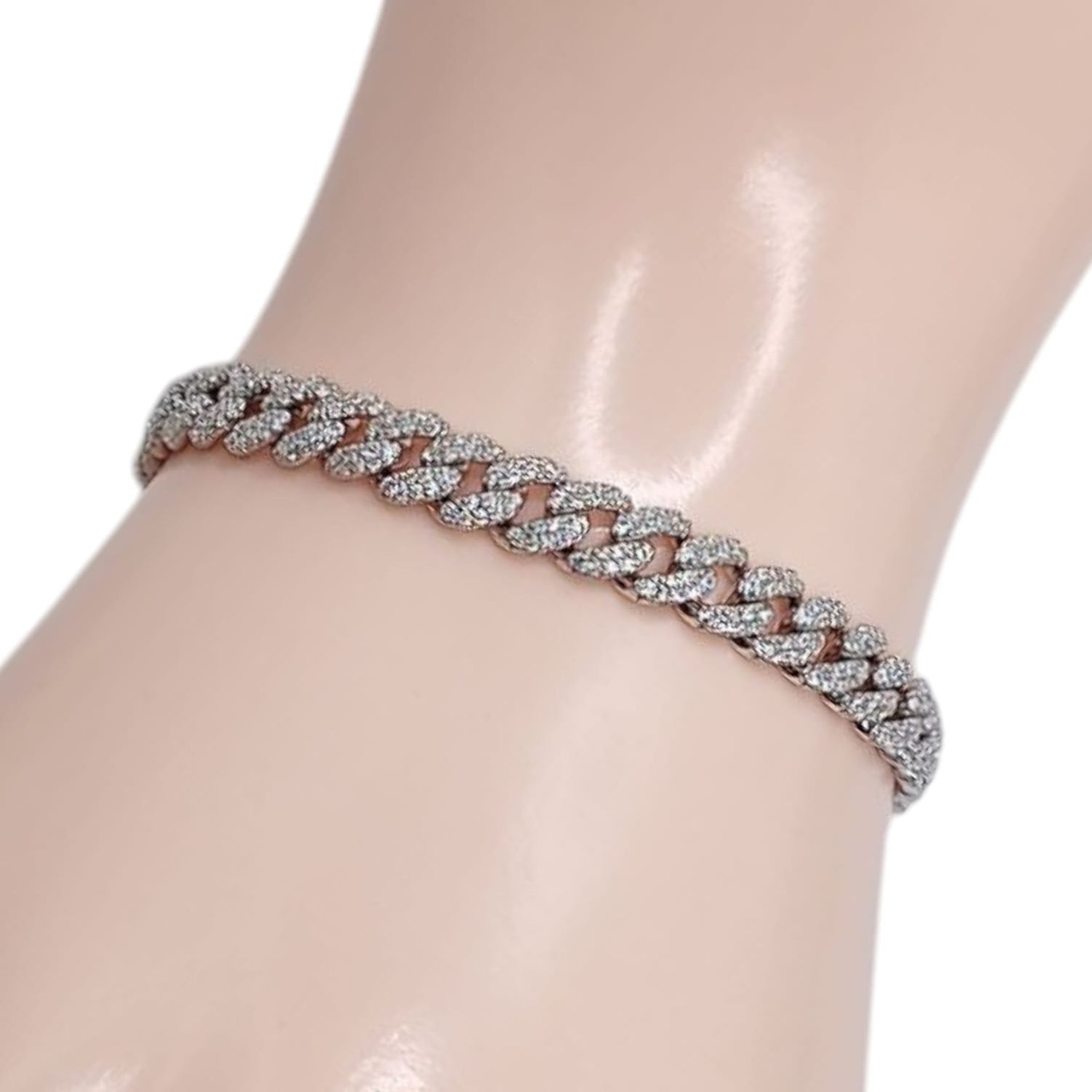 PULSERA LARGO 8&quot; CZ, PLATA .925