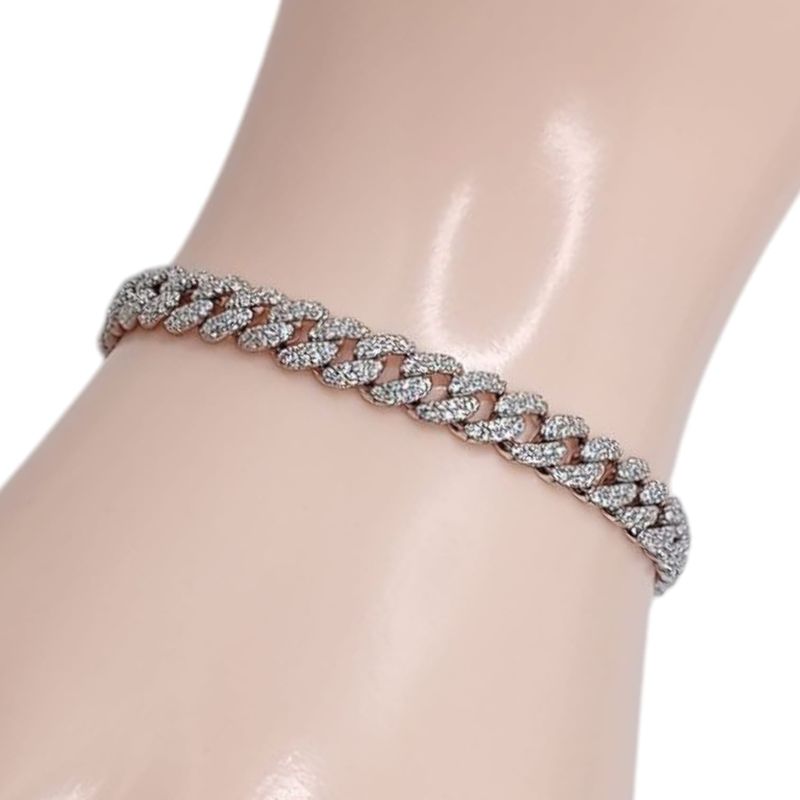 PULSERA LARGO 8&quot; CZ, PLATA .925