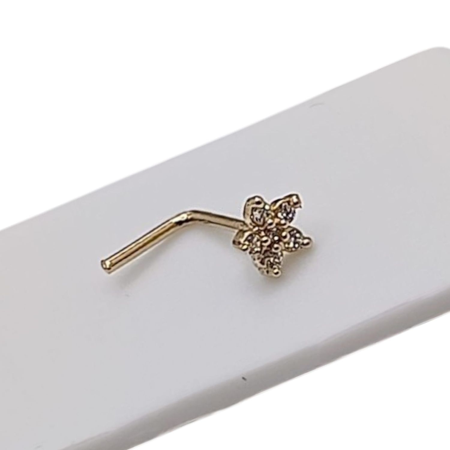 PIERCING ESTRELLA CON CZ  ORO 14K