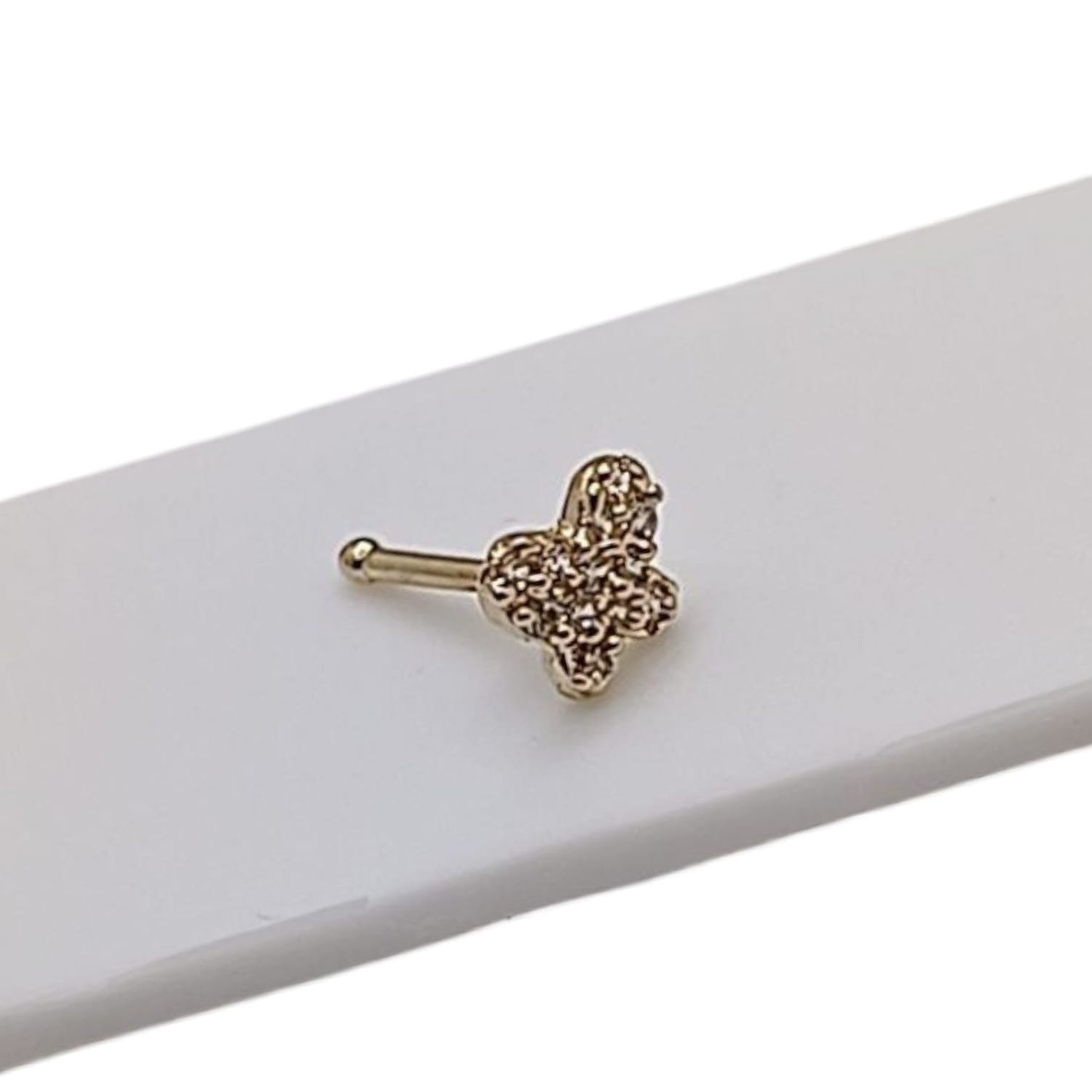 PIERCING MARIPOSA CON CZ, ORO 14K