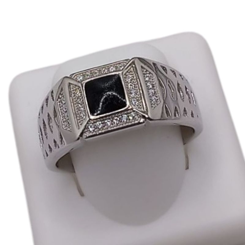 ANILLO CABALLERO CUADRO # 13, PLATA .925