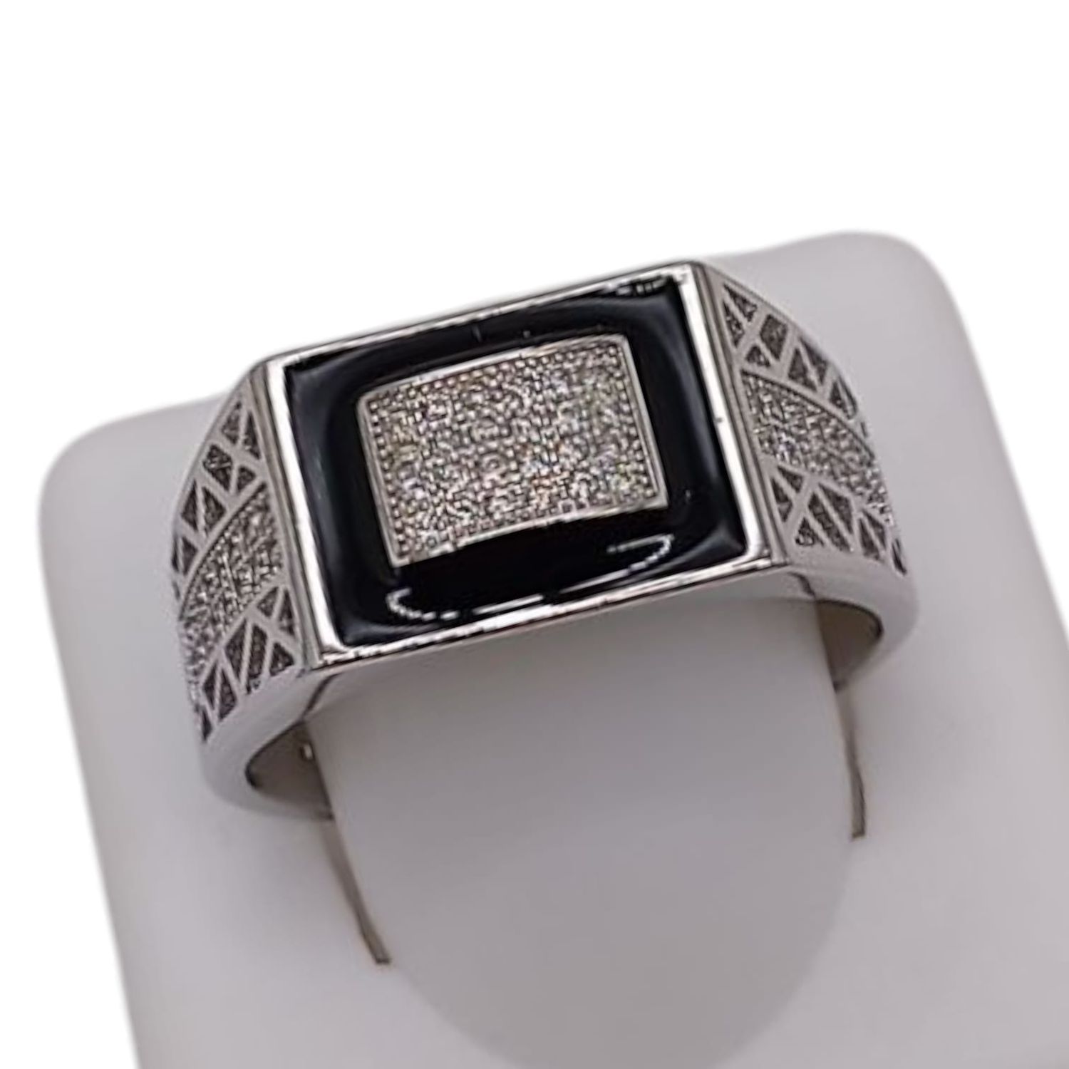 ANILLO CABALLERO CON MINI CZ VARIAS MEDIDAS, PLATA .925