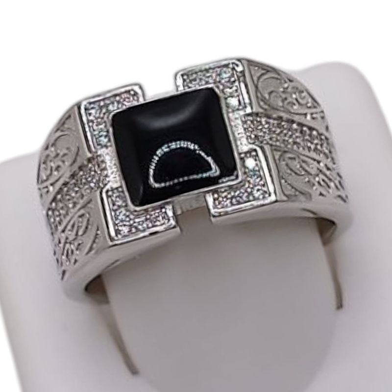 ANILLO CABALLERO CON CZ, VARIAS MEDIDAS, PLATA .925