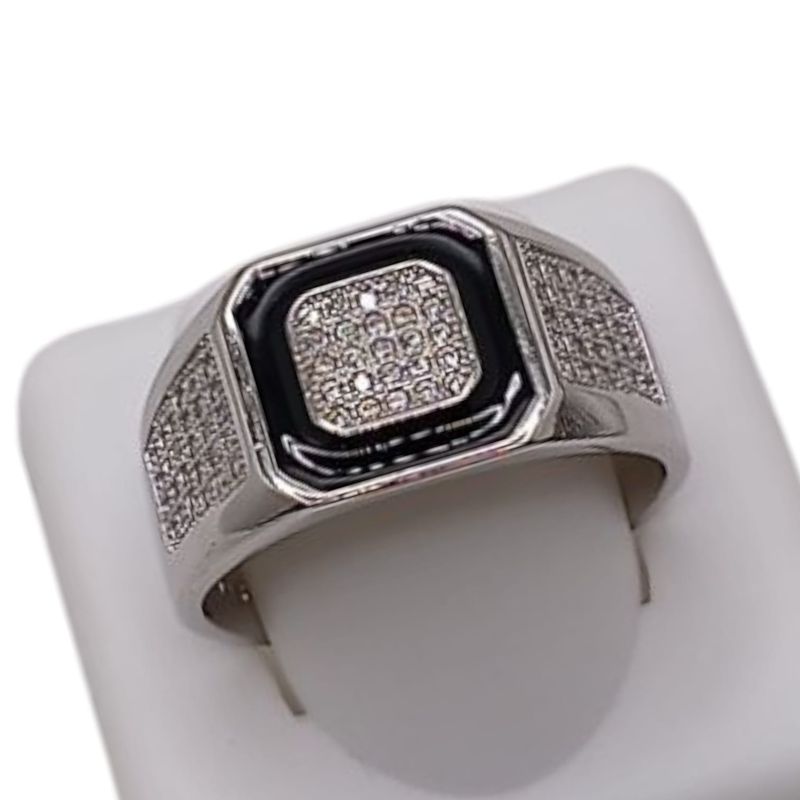 ANILLO CABALLERO CON CZ, VARIAS MEDIDAS, PLATA .925