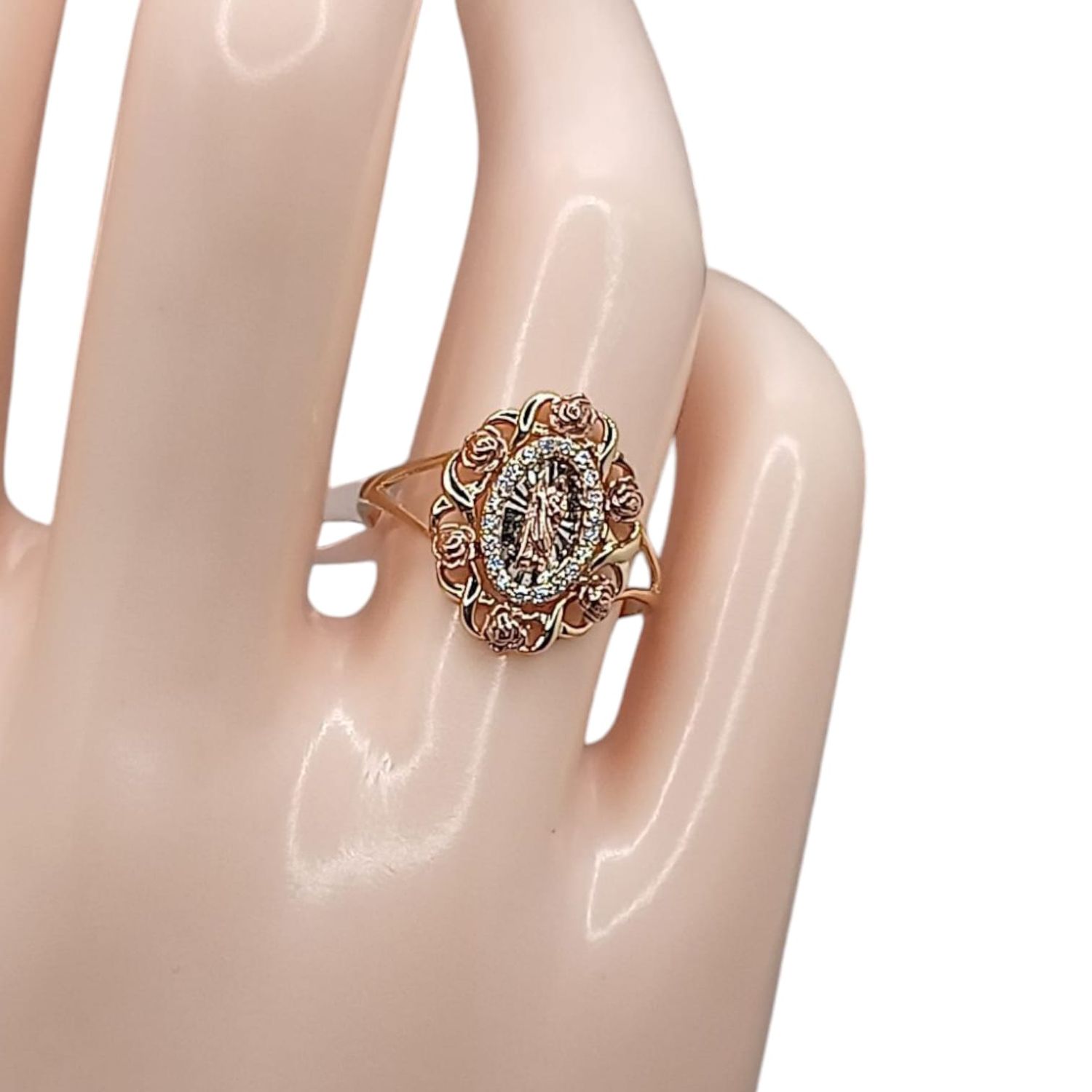 ANILLO SAN JUDAS T CON FLORES # 6, ORO 14K