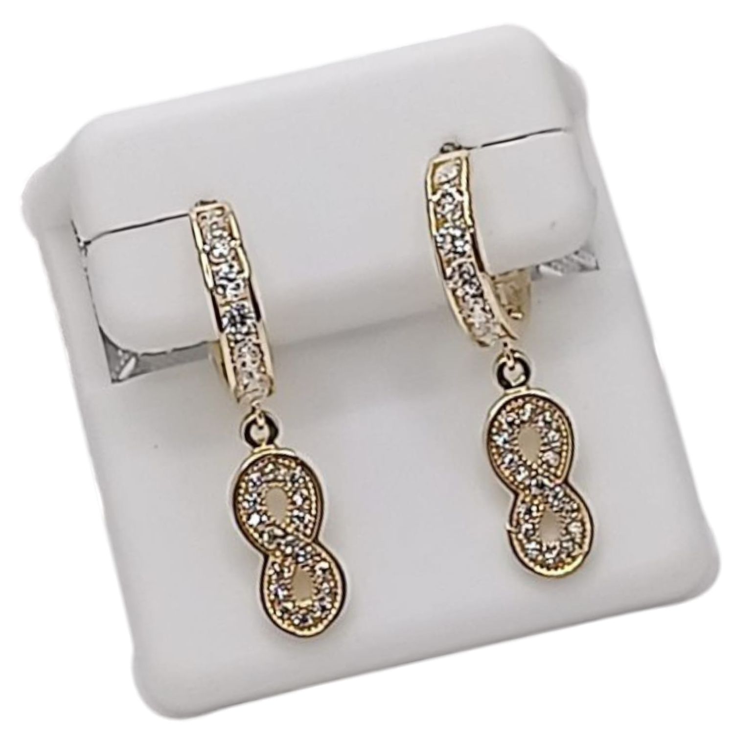 HUGGUI CON INFINITO,  2.6 CM LARGO TOTAL, ORO 14K