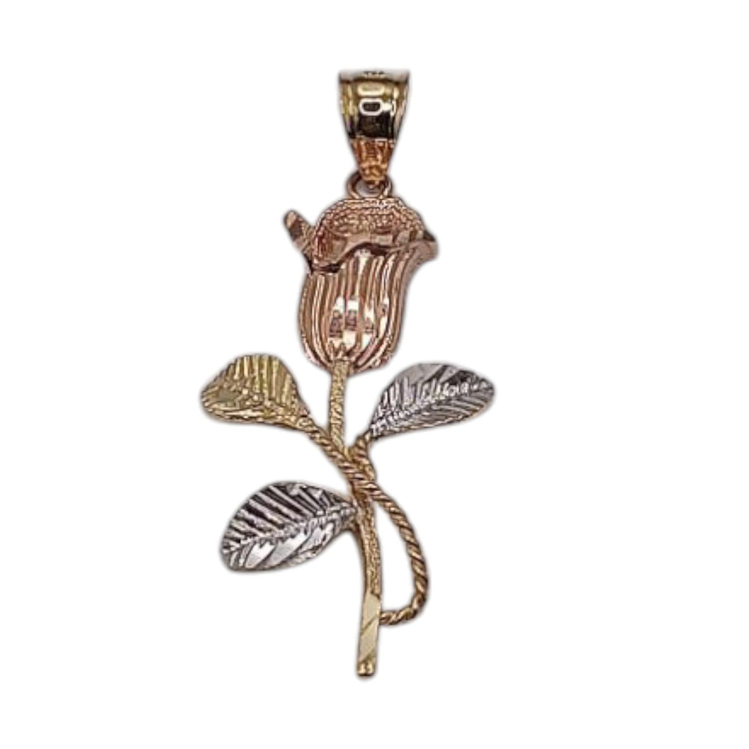 DIJE FLOR 3 COLORES 4 CM, ORO 14K