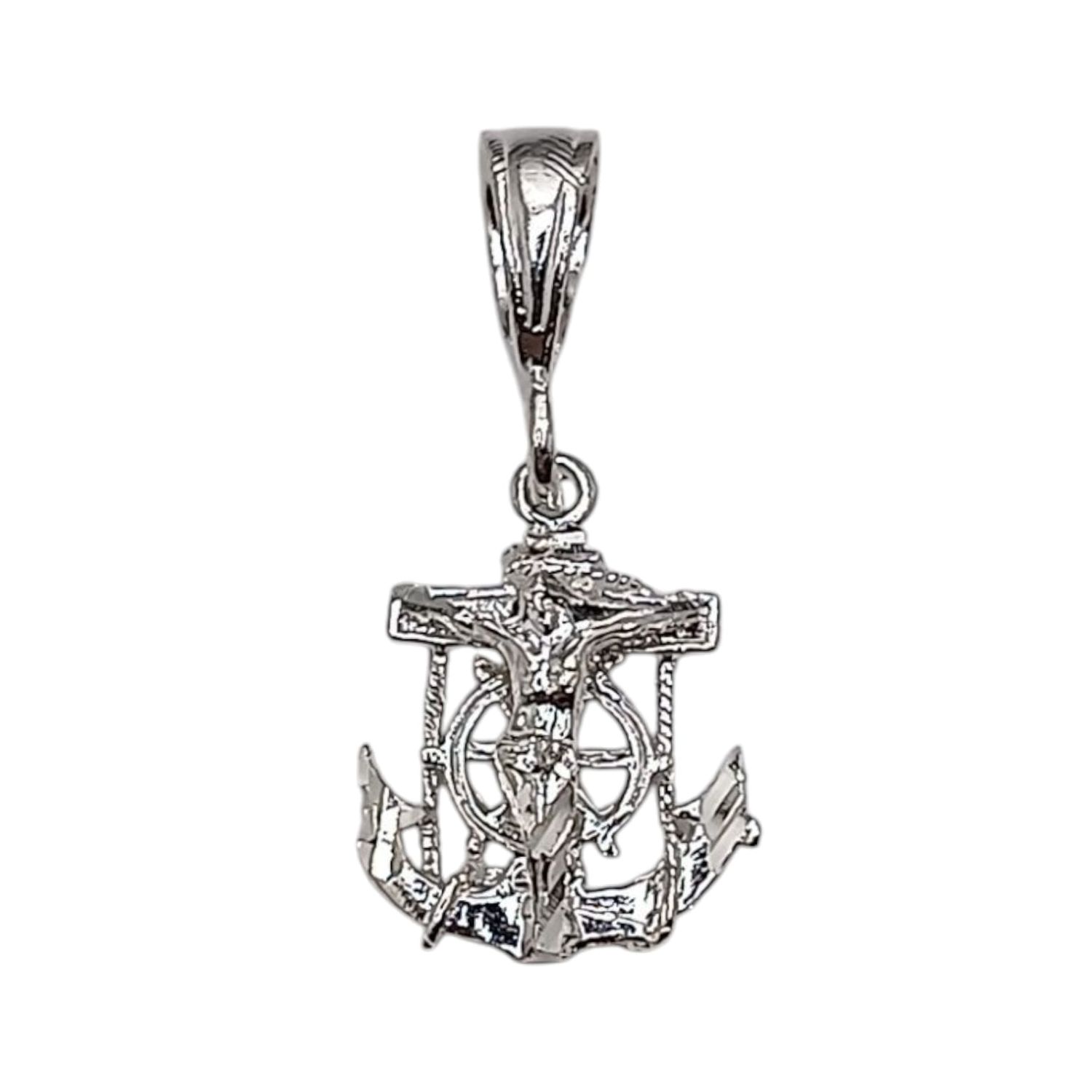 DIJE ANCLA CON CRISTO 2 CM, PLATA .925