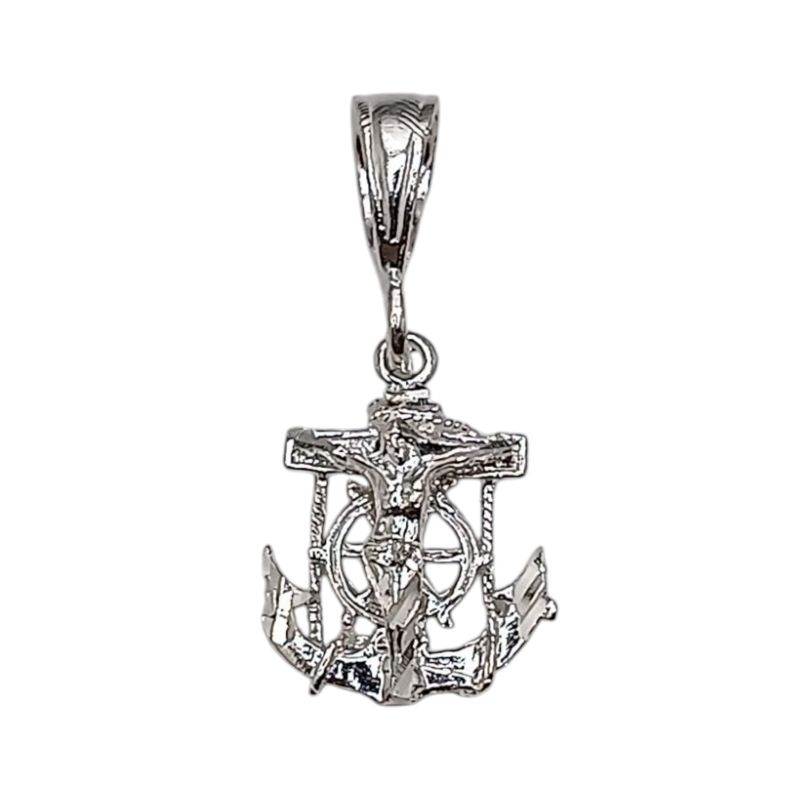 DIJE ANCLA CON CRISTO 2 CM, PLATA .925