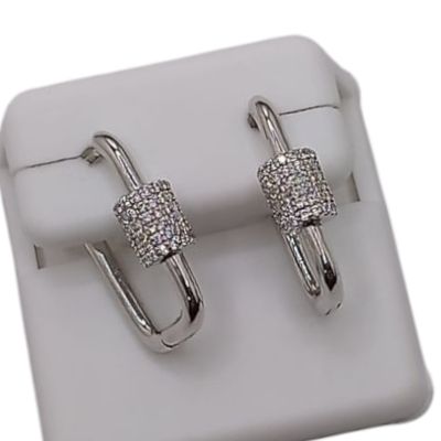 ARRACADA SUPER FANCY CTR MIDE 1 PULGADA PLATA 925 CON RODIO