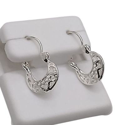 ARRACADAS DE CANASTA CON CORAZONES 2 CM PLATA .925