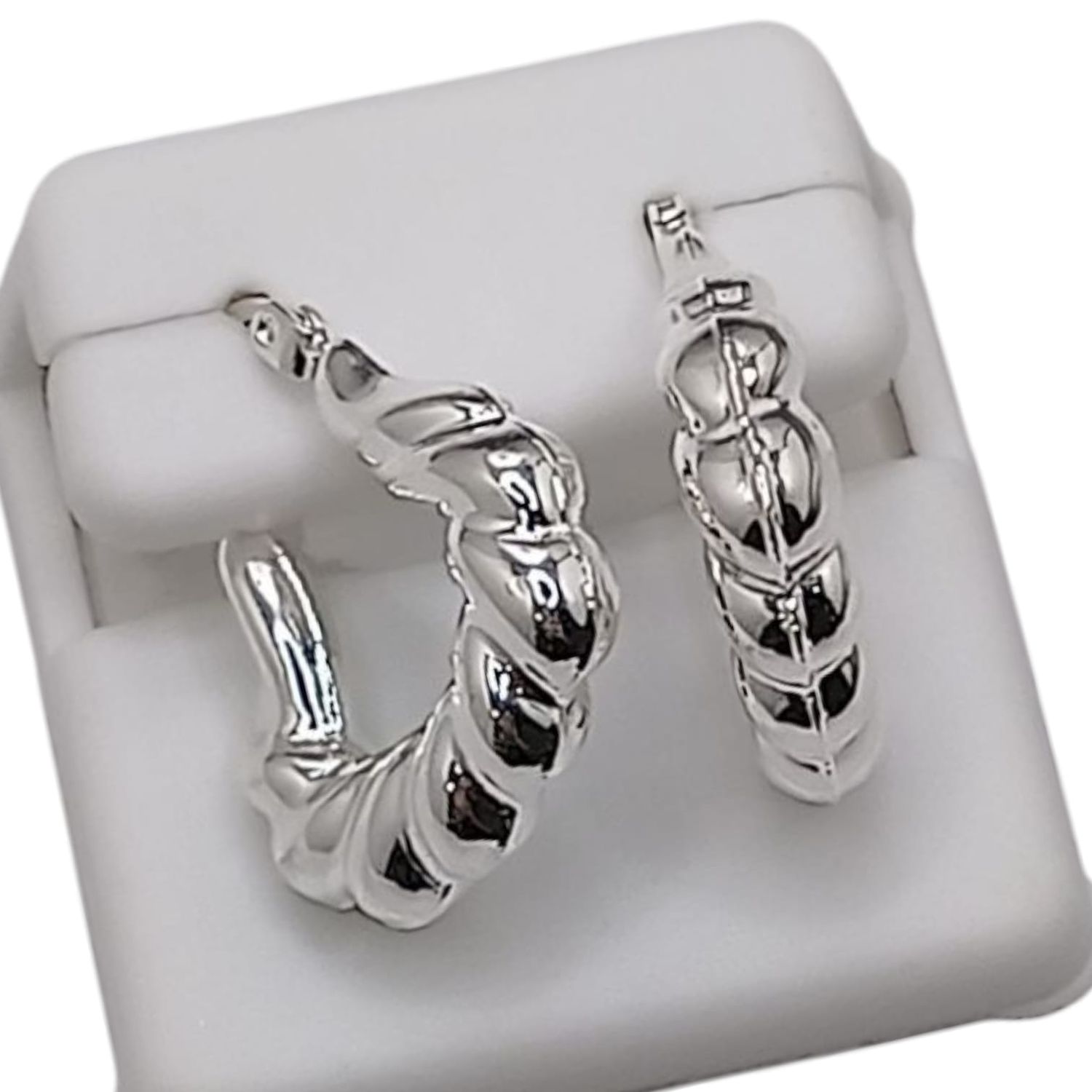 Arracada torsal, 2.5 cm. de diametro PLATA .925