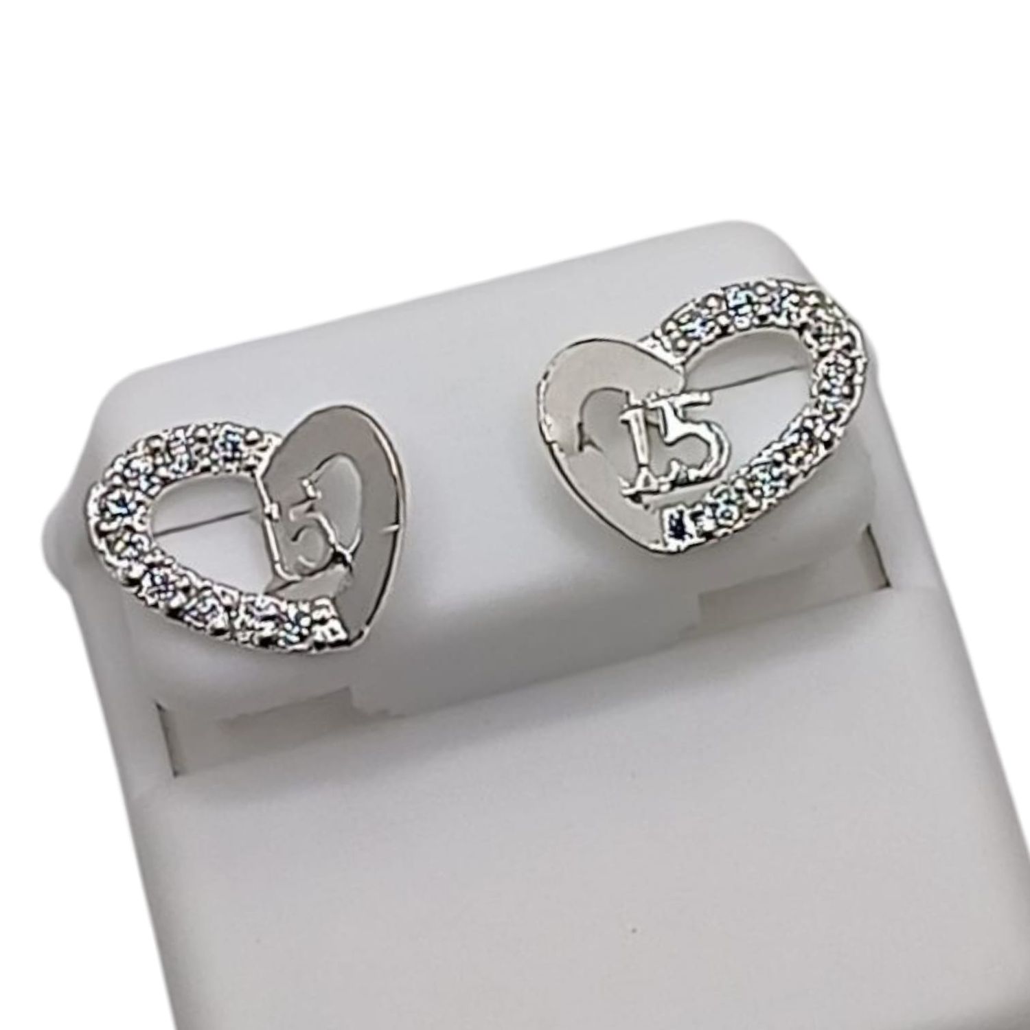 ARETE XV AÑOS CORAZON CON CZ PLATA .925