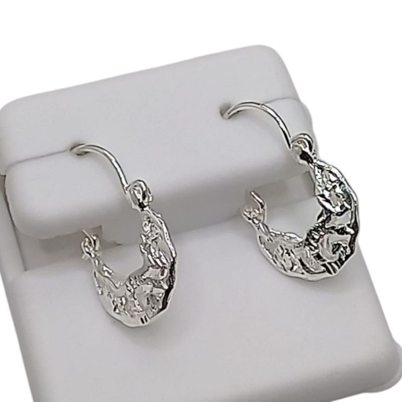 ARRACADAS DE CANASTA FANCY 2 CM PLATA .925