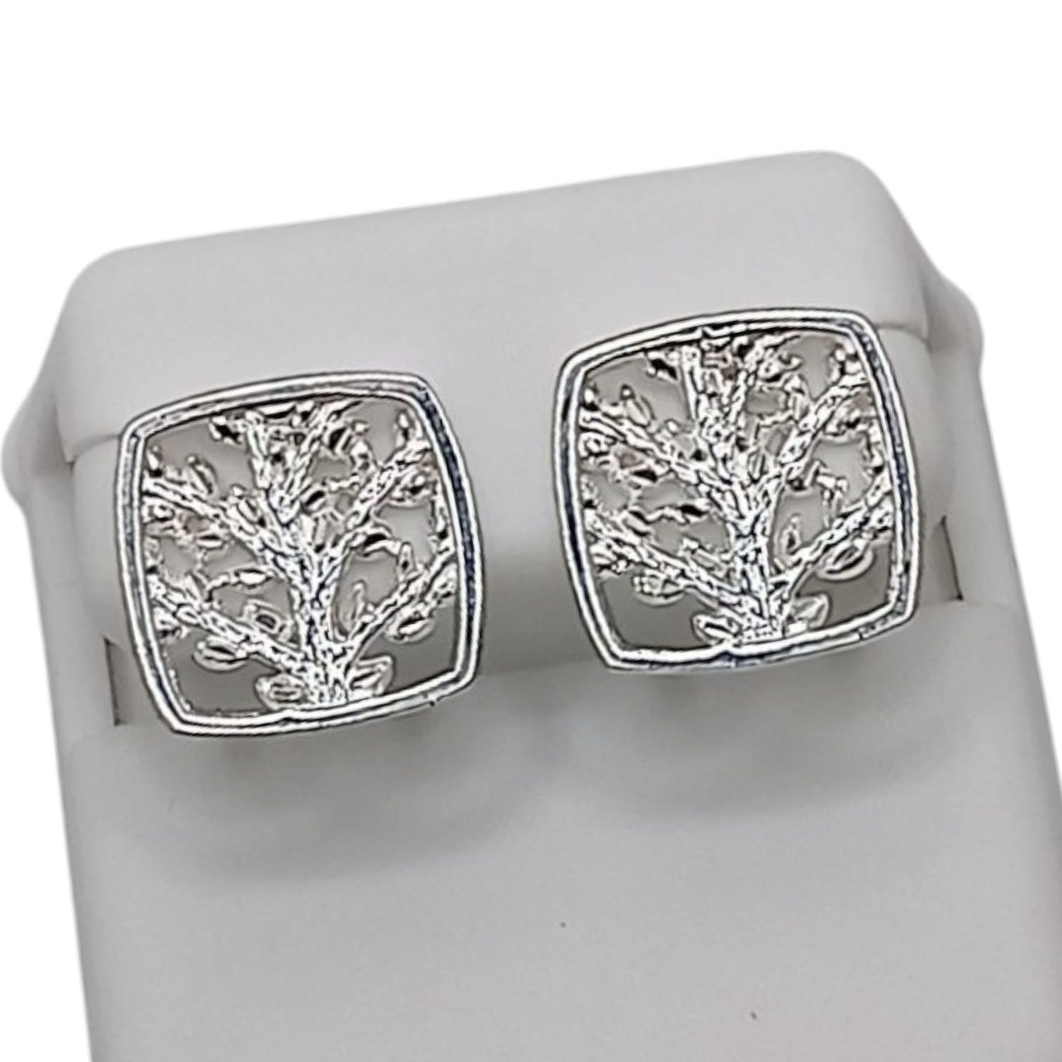 Broquel cuadro con Arbol de la vida diamantado PLATA .925