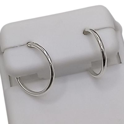 Arracada Lisa Basica  1cm PLATA .925