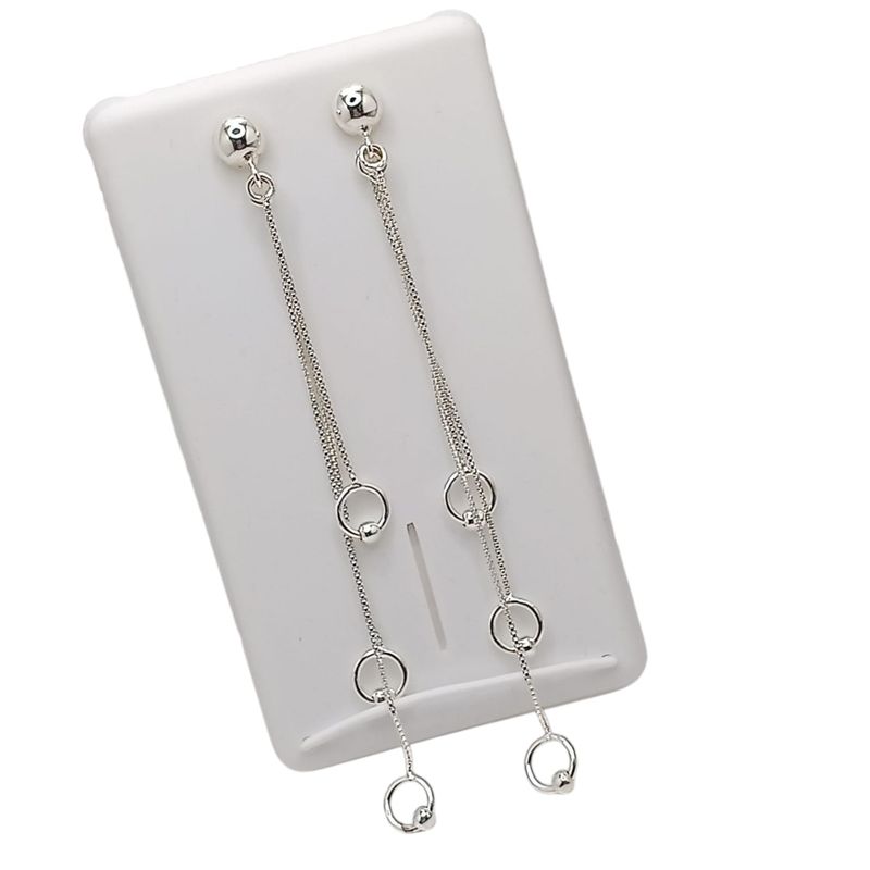 ARETE LARGO CIRCULOS 10CM LARGO PLATA .925
