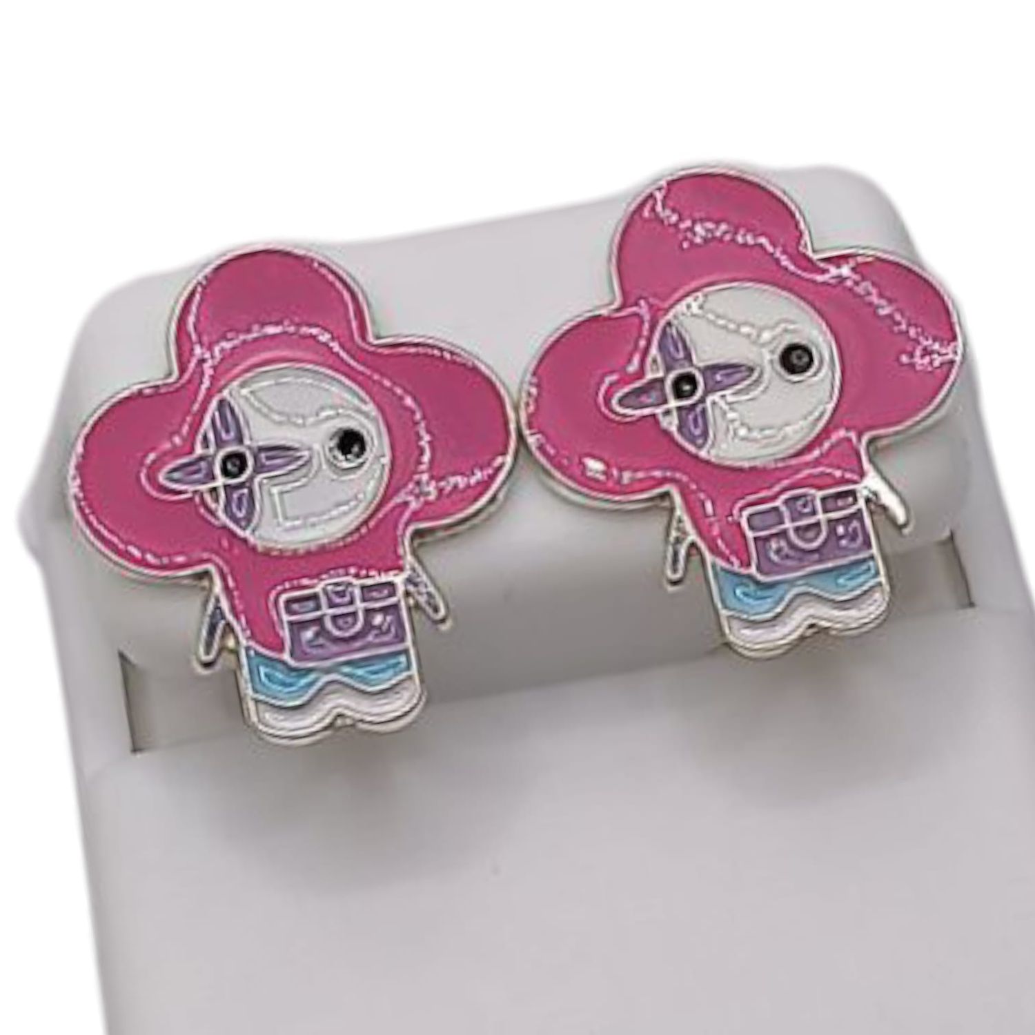 ARETE FLOR VIVI ROSA PLATA .925