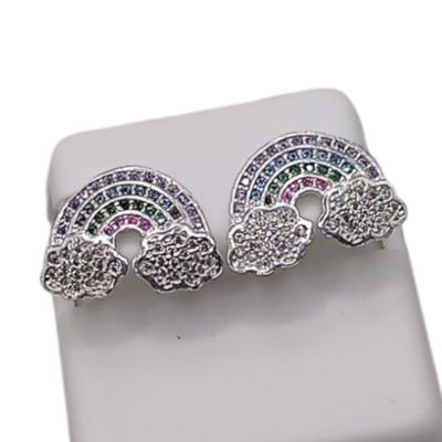 ARETE SOLIDO ARCOIRIS MICROPAVE MULTICOLOR  PLATA .925