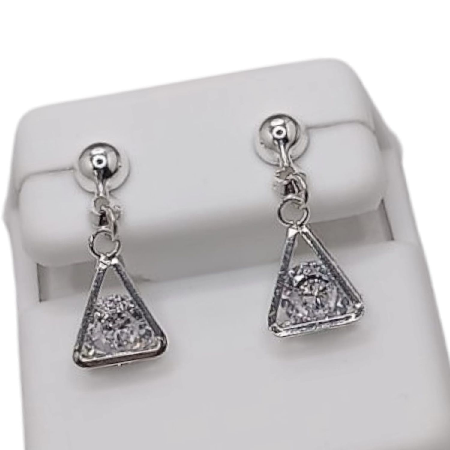 ARETE TRIANGULO CON CZ BCA  PLATA .925