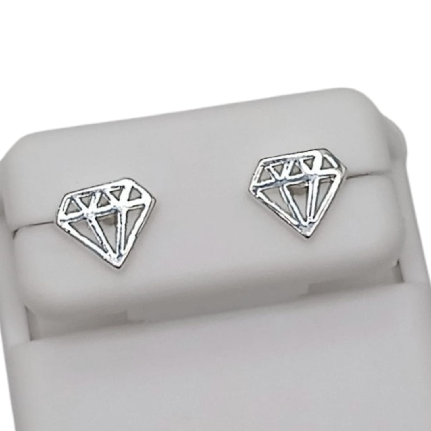 ARETE FANCY IMAGEN DIAMANTNE PLATA .925