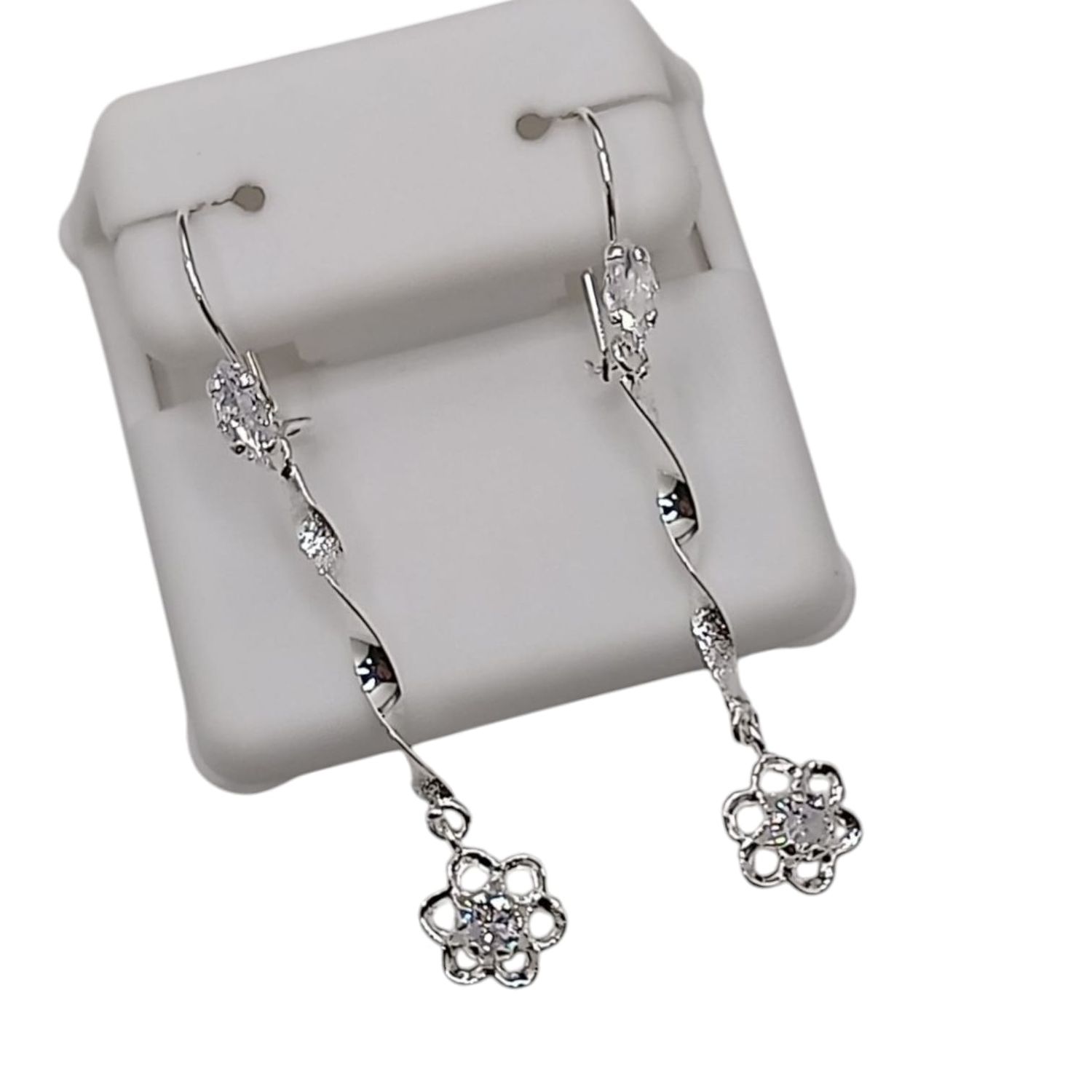 ARETE PENSAMIENTO LARGO 4.5 CM  PLATA .925