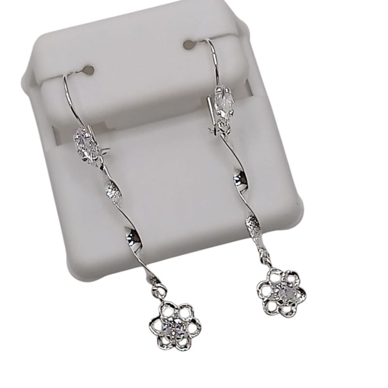 ARETE PENSAMIENTO LARGO 4.5 CM  PLATA .925