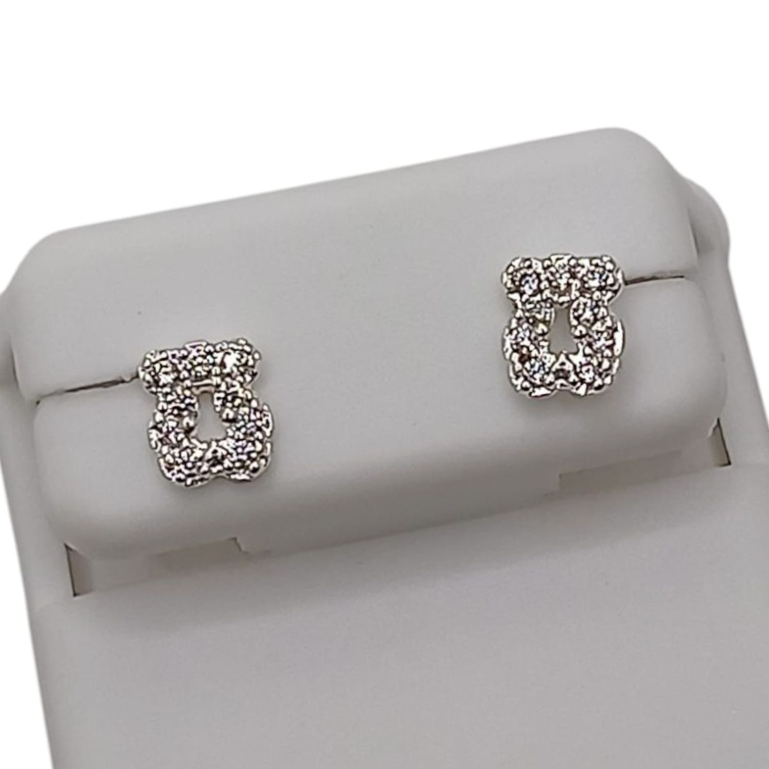 Arete Fancy Osito micropave PLATA .925