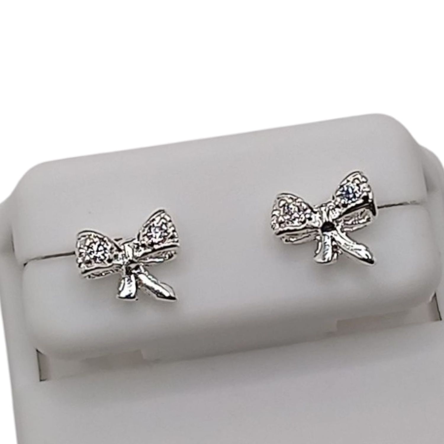 ARETE FANCY MOÑO CON CZ  PLATA .925